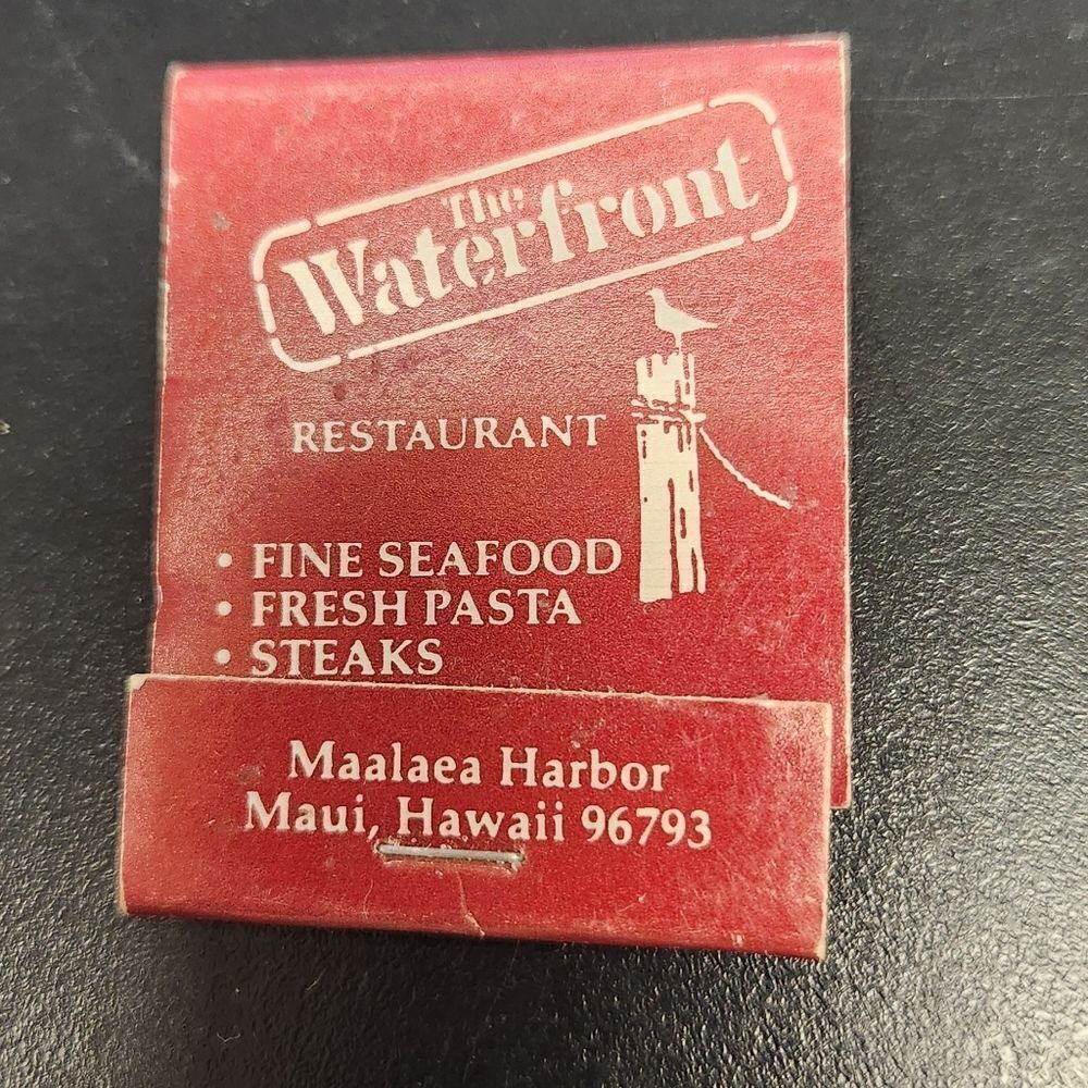 The Waterfront Restaurant Maalaea Harbor Maui Hawaii Matchbook